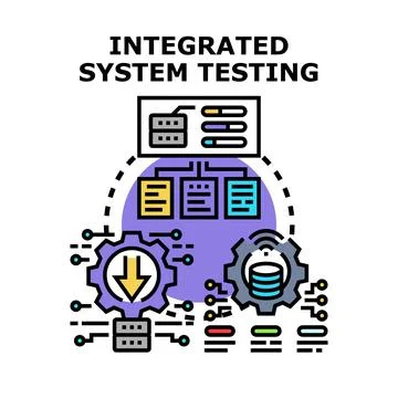 Integrated system testing process for software development Stock Illustration