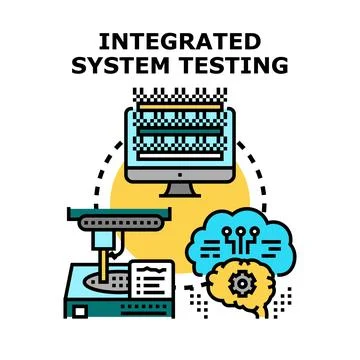 Integrated system testing validating software and hardware functionality 库存插图