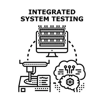 Integrated system testing validating software and hardware functionality Stock Illustration