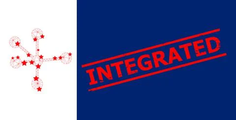 Integrated Textured Seal and Node Connections Polygonal Mesh Stock Illustration