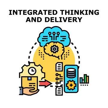 Integrated thinking and delivery process illustrating business solution Stock Illustration