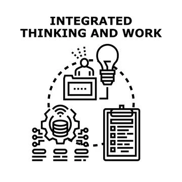 Integrated thinking and work process concept Stock Illustration