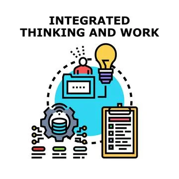 Integrated thinking and work process concept Stock Illustration