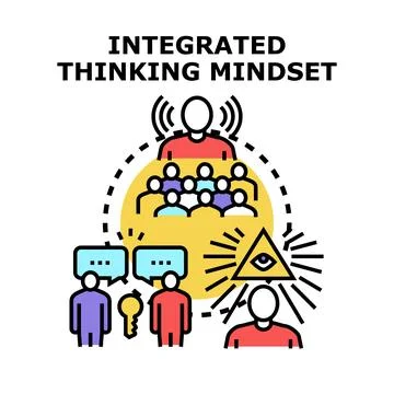 Integrated thinking mindset concept developing collective intelligence Stock Illustration