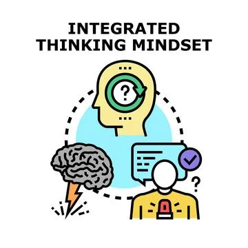 Integrated thinking mindset developing creative problem solving Stock Illustration
