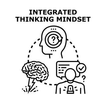 Integrated thinking mindset developing creative problem solving Stock Illustration
