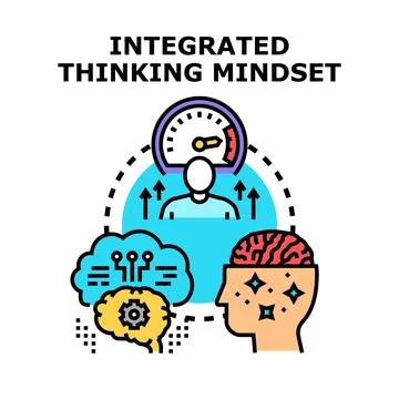 Integrated thinking mindset developing human intellect Ilustración de archivo
