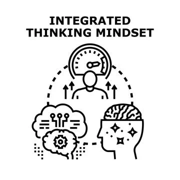 Integrated thinking mindset developing human intellect 스톡 일러스트