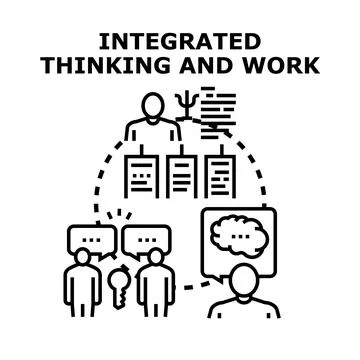 Integrated thinking work process development concept Stock Illustration