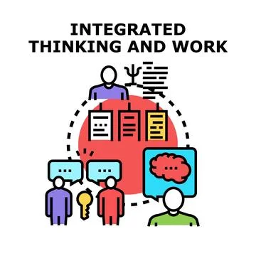 Integrated thinking work process development concept Stock Illustration