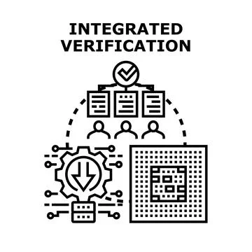 Integrated verification process ensuring quality and validation 库存插图