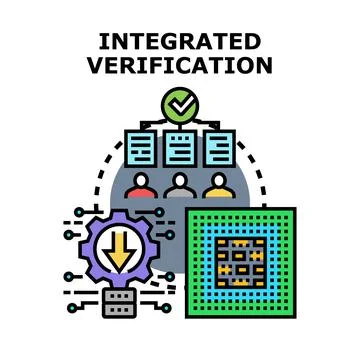 Integrated verification process ensuring quality and validation Stock Illustration