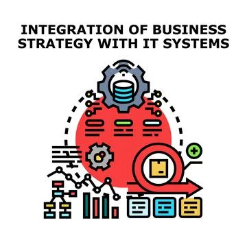 Integrating business strategy with information technology systems Stock Illustration
