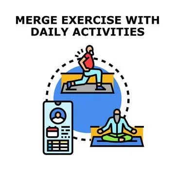 Integrating exercise into daily routines using a mobile application Stock Illustration