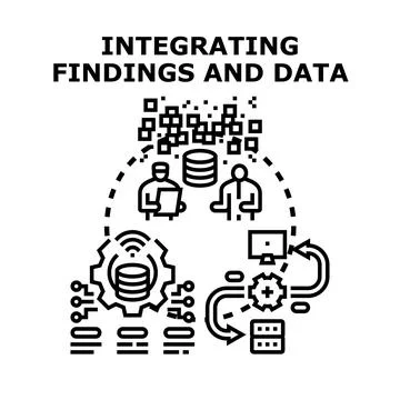Integrating findings and data analysis development process 스톡 일러스트