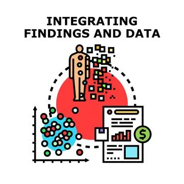 Integrating findings and data analysis for business intelligence Stock Illustration