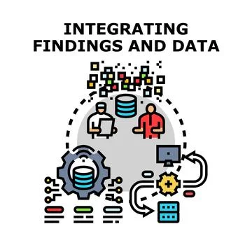 Integrating findings and data analysis development process Stock Illustration