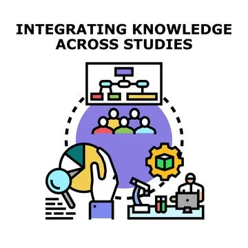 Integrating knowledge across diverse studies and research disciplines Stockillustratie