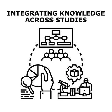 Integrating knowledge across diverse studies and research disciplines Stock Illustration