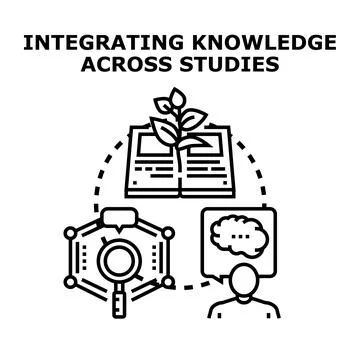 Integrating knowledge across studies concept illustration Stockillustratie