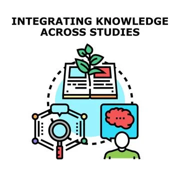 Integrating knowledge across studies concept illustration Stockillustratie