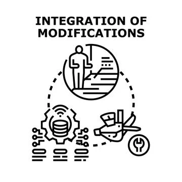 Integrating modifications for system upgrade and engineering process Stock Illustration