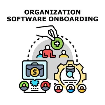 Integrating new members into organization software onboarding process Ilustração Stock