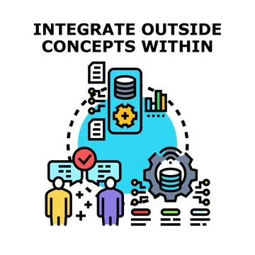 Integrating outside concepts and data within systems 스톡 일러스트