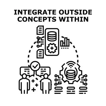 Integrating outside concepts and data within systems Stock Illustration