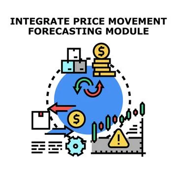 Integrating price movement forecasting module for business strategy Stock Illustration