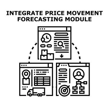 Integrating price movement forecasting module for business analysis Stock Illustration
