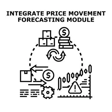 Integrating price movement forecasting module for business strategy Stock Illustration