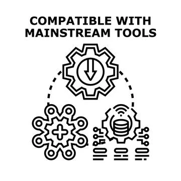 Integrating software tools and data for seamless compatibility Stock Illustration