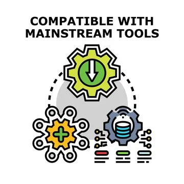 Integrating software tools and data for seamless compatibility 스톡 일러스트