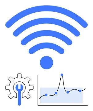 Integrating Technology Wireless Connectivity with Data Analytics and Optimi.. 스톡 일러스트