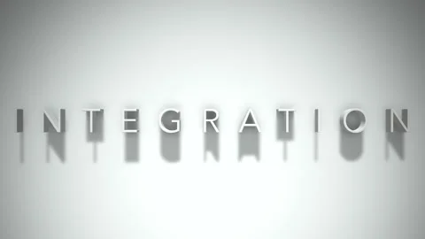 Integration 3D title animation with shadows on a white background Stock Footage 296515948