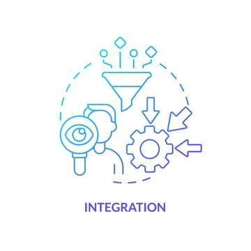 Integration blue gradient concept icon Stock Illustration