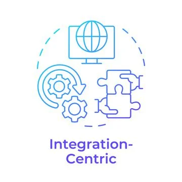 Integration-centric blue gradient concept icon Stock Illustration