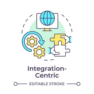 Integration-centric multi color concept icon Stock Illustration