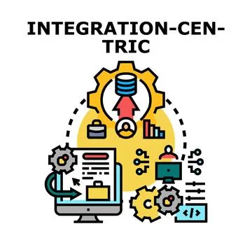 Integration centric system automating data workflow process Stockillustratie
