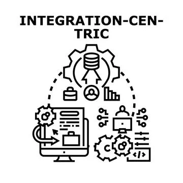 Integration centric system automating data workflow process Stock Illustration