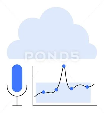 Integration of Cloud Technology and Voice Data Analytics in Modern Solutions Stockillustratie