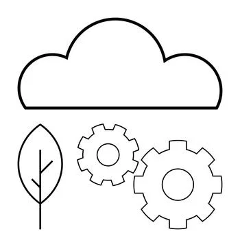 Integration of Cloud Technology with Sustainable Development and Industrial.. Stock Illustration