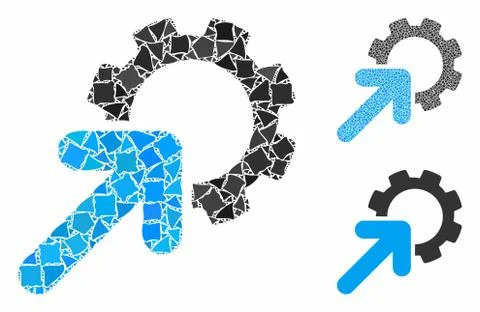 Integration cog Composition Icon of Tuberous Elements Illustrazione stock