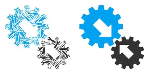 Integration Collage of Repair Tools Illustrazione stock