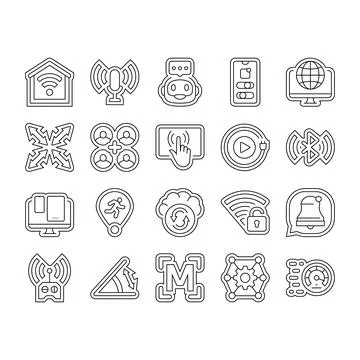 Integration compatibility product icons set vector Stockillustratie