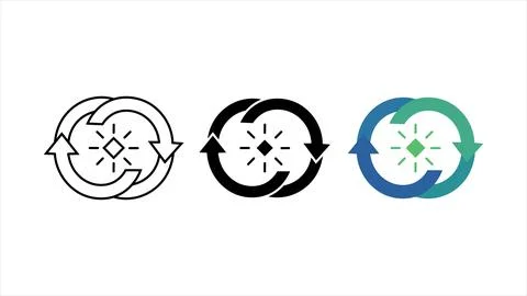 Integration connect and data sync icon set イラスト素材