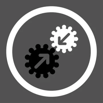 Integration flat black and white colors rounded vector icon Illustrazione stock