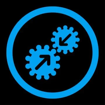 Integration flat blue color rounded vector icon Stock-Illustration