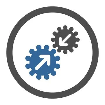 Integration flat cobalt and gray colors rounded glyph icon 스톡 일러스트